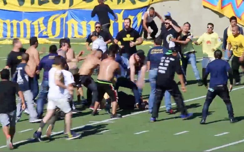 Soccer game turns violent as fans of Mexican teams brawl - CBS News 8 ...