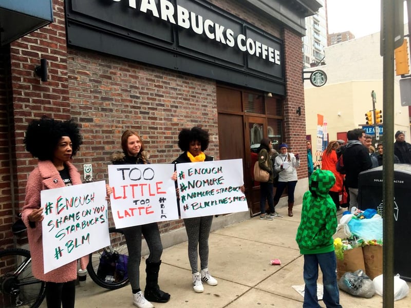 Protesters at Starbucks chant company is 'antiblack' CBS News 8