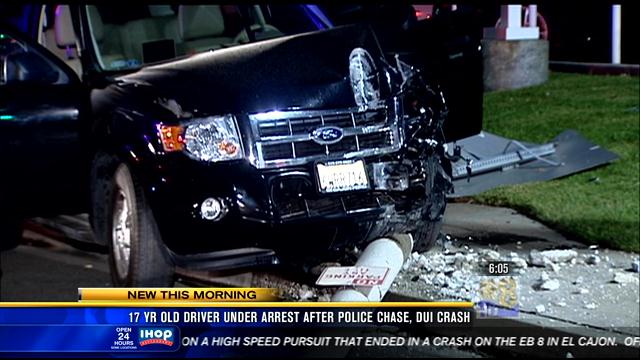 Teen driver in custody following police chase, DUI crash - CBS News 8