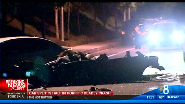 Suspected Dui Crash Splits Car In Half Passenger Dead Cbs News 8 San Diego Ca News Station