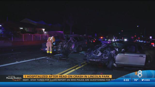 1 Hospitalized After Head-on Crash In Lincoln Park - CBS News 8 - San ...