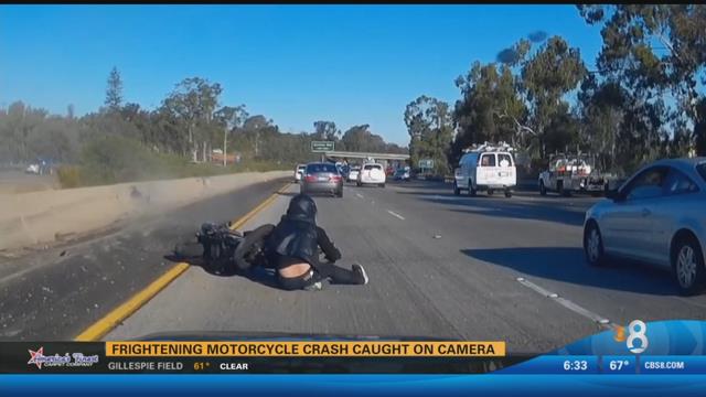 Frightening Motorcycle Crash Caught On Camera Cbs News 8 San Diego