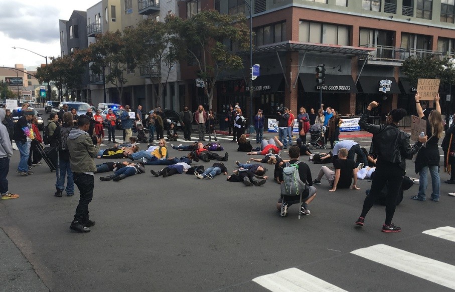 Black Lives Matter protest Black Friday downtown San Diego CBS News 8