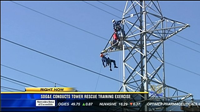 SDG&E conducts tower rescue training exercise - CBS News 8 - San Diego ...