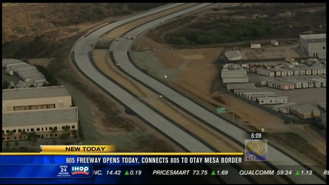 SR-905 opens, connects 805 to Otay Mesa border entry - CBS News 8 - San ...