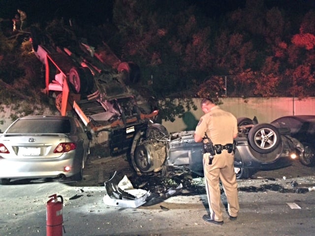 DUI suspected after 2 cars fly off I-5 freeway - CBS News 8 - San Diego ...