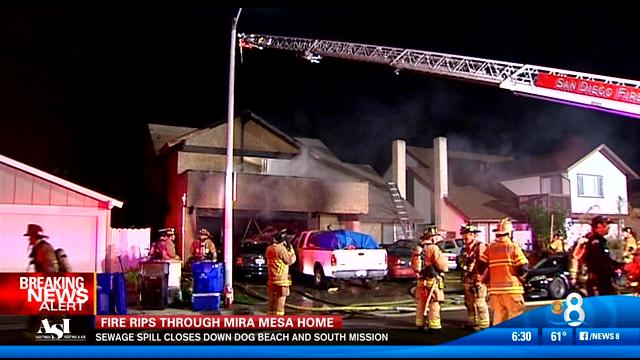 Mira Mesa house fire displaces 10 people - CBS News 8 - San Diego, CA ...