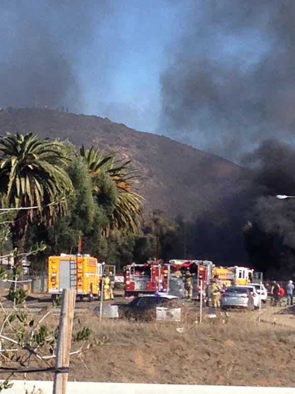 Car crash causes fire at East County storage facility - CBS News 8 ...